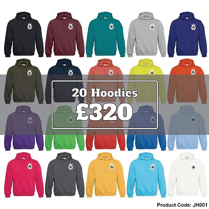 20 x JH001 Embroidered Hoodies In Somerset | Design By Creative Ltd