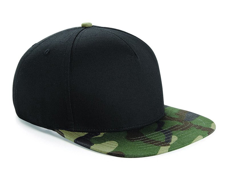 BC691 Camo Flat Peak Snapback Cap - Design By Creative Ltd